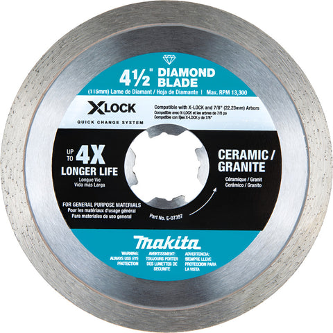 Disco Diamante 4-1/2 Azulejo Cerámica Mármol Makita E07397 Plateado