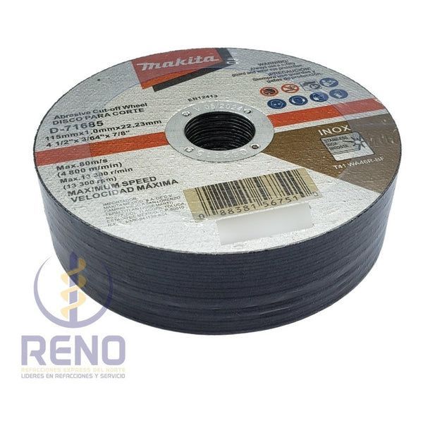25 Piezas Disco Abrasivo Corte Acero 115mm Makita D71685 Blanco