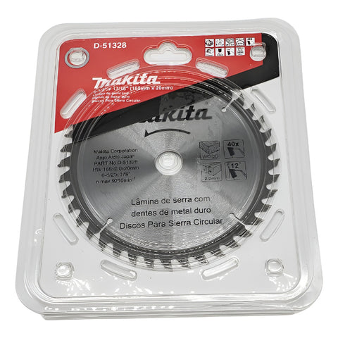 Makita D-51328 Disco Sierra Circular 6-1/2 Madera 40 Dientes