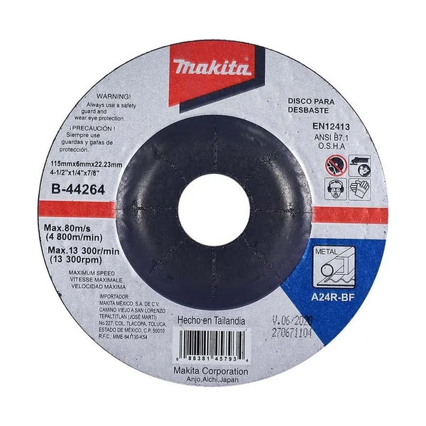 Disco Abrasivo Desbaste 4 1/2  Makita B-44264 Plateado