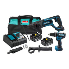 Combo Rotomartillo Cincel + Rotomartillo Ator. Makita 18v