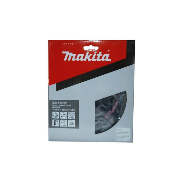 Makita D-51328 Disco De Sierra 6 1/2x 20 Mm X 40 T C/reducto