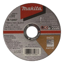 Disco Corte Metal-inox 4-1/2x3/64x7/8 1mm Makita B-12457 Negro