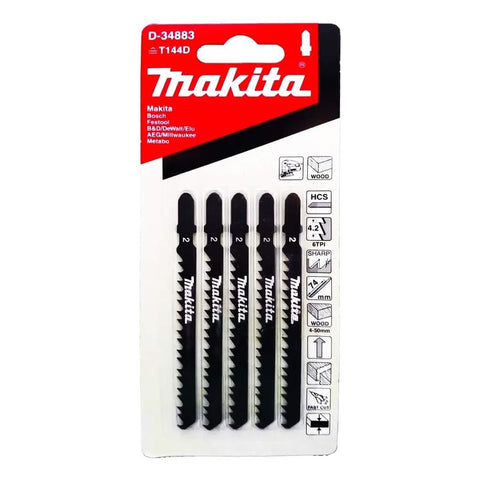 5 Pza Segueta P/mader Tipo T Hcs 75mm C/recto D-34883 Makita