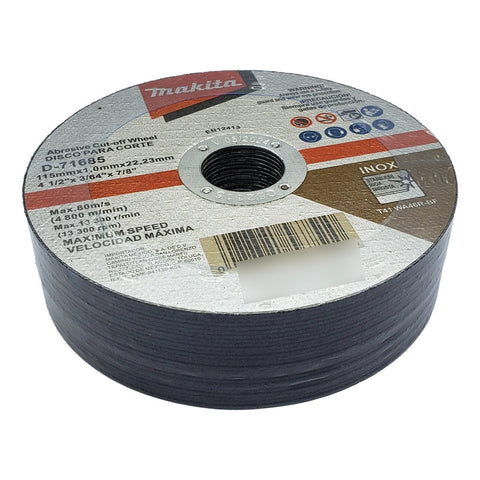 25 Piezas Disco Abrasivo Corte Acero 115mm Makita D71685