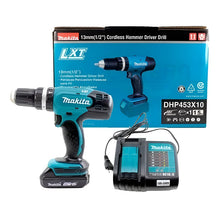 Kit Rotomartillo Atornillador 18v Makita Dhp453x10 Turquesa