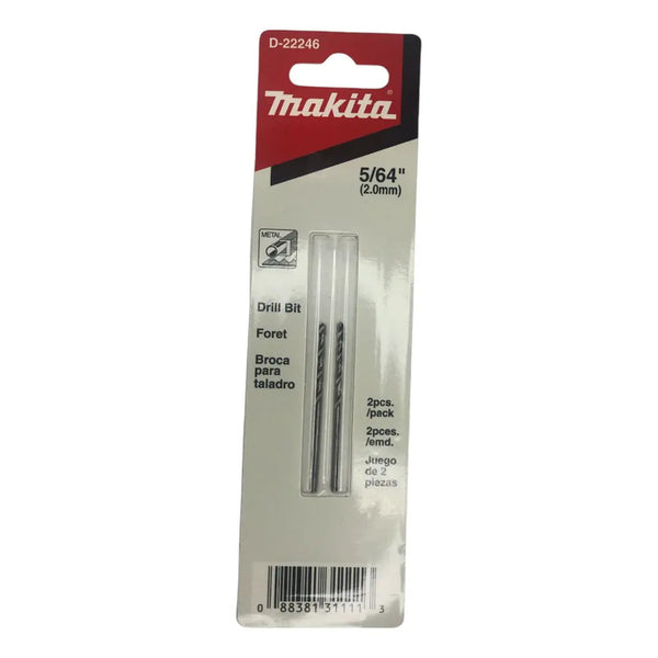 Paq 2 Brocas P/metal Hss 5/64 X 2 Makita D-22246