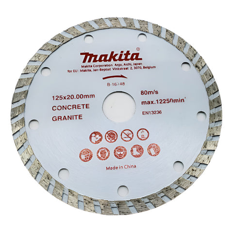 Disco Diamante Corte Húmedo Makita 5 Pulgadas B-16748 125mm Blanco