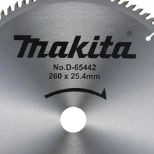 Hoja De Sierra 260 Mm X 25,4 Mm X 100 Dientes Makita D-65442