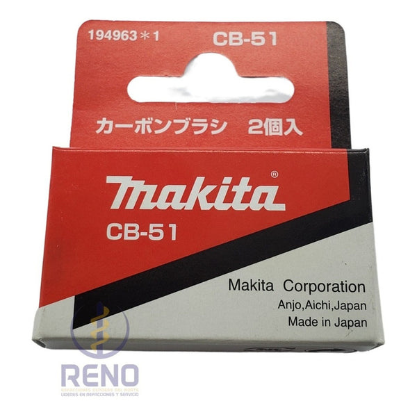 Juego Carbones Cb-51 Makita 1949631 P/sopladora 4014n