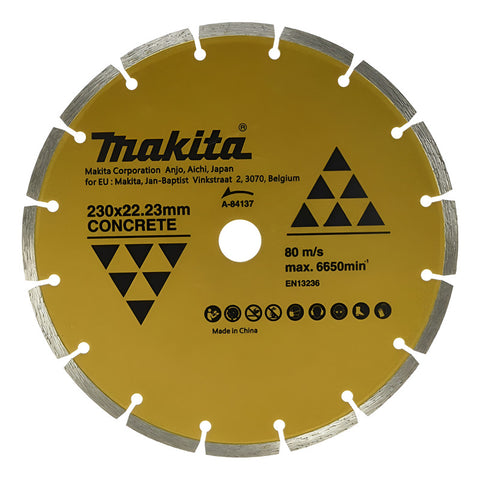 Disco Diamante Segmentado Makita A84137 9 Pulgadas Concreto Dorado
