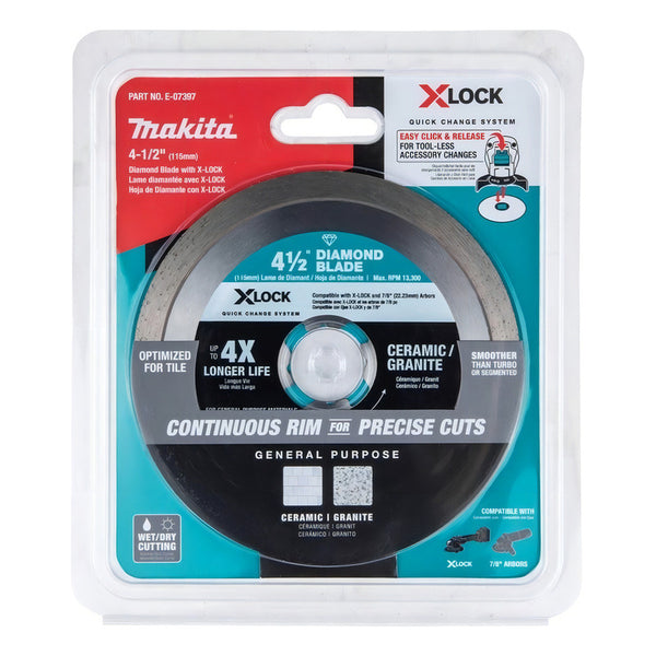 Disco Diamante Rin Continuo 4-1/2 X Xlock Makita E07397 Color Plateado