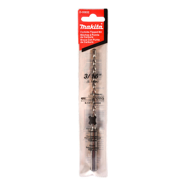Broca Sds-plus P/concreto 3/16  X 6-1/4  Makita D-00832