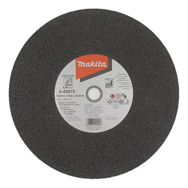 1 Pza Disco Abrasivo 14  P/metal Makita A-89872-25 Negro