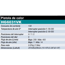 Pistola Térmica Makita Hg6031vk 1800 W