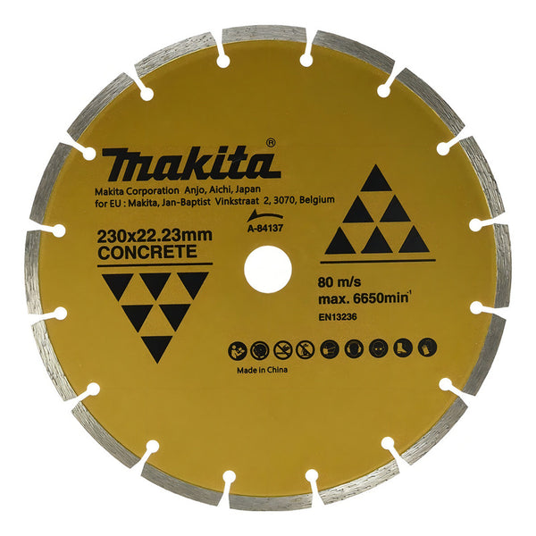 Disco De Diamante Makita A-84137 9 PuLG Para Concreto Color Dorado