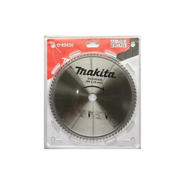 Hoja De Sierra 260 Mm X 25,4 Mm 80 Dientes Makita D-65436