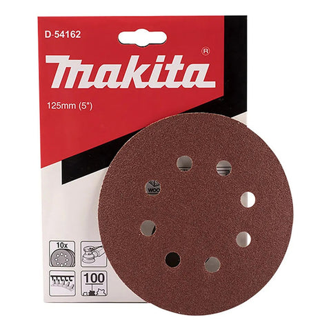 10 Pzas Disco De Lija Con Velcro 5  Grano 100 Makita D-54162 100