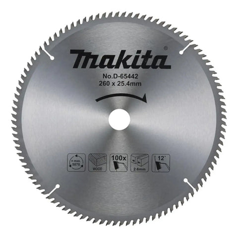 Hoja De Sierra 260 Mm X 25,4 Mm X 100 Dientes Makita D-65442